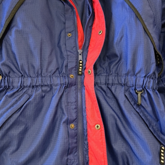 Vintage Y2K Columbia Sportswear Ski Jacket 80s 90s Blue Red Hooded Parka L - Picture 2 of 16